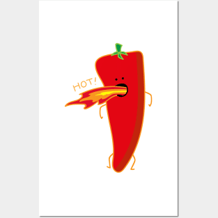 Funny hot chilli Posters and Art